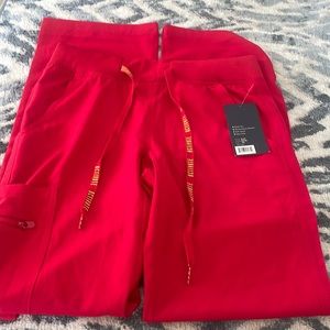 NWT Med couture xs red scrub pants